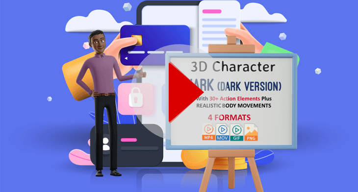 3D_Character_Mark_Dark_Version_Display